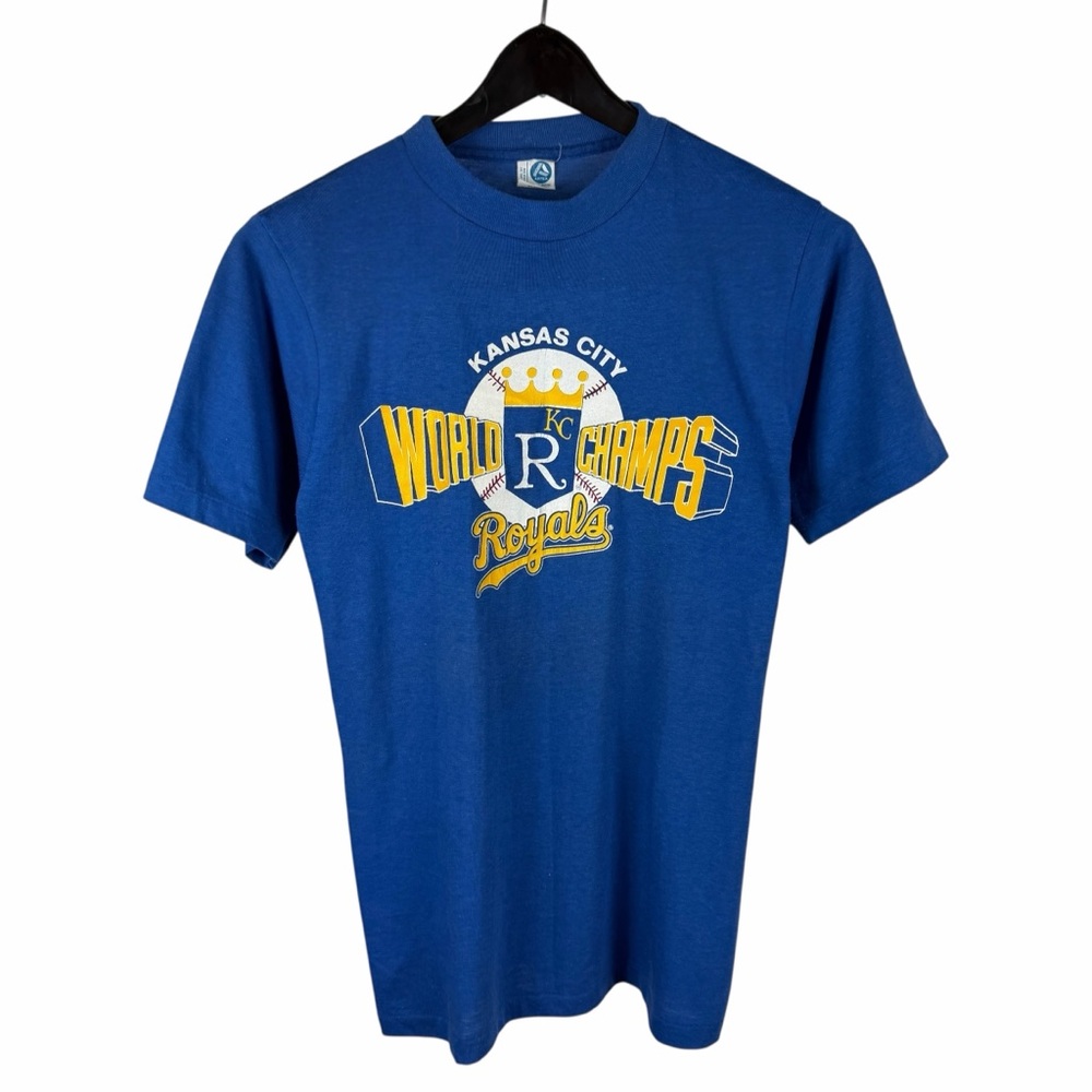 Vintage 1980s Kansas City Royals Champs MLB Baseball Blue Shirt Size M